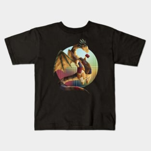 Kawaii Librarian Dragon - With Background Kids T-Shirt